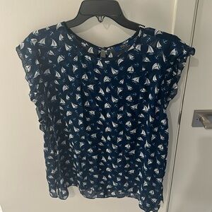 Polo Ralph Lauren flutter sleeve boat motif blouse